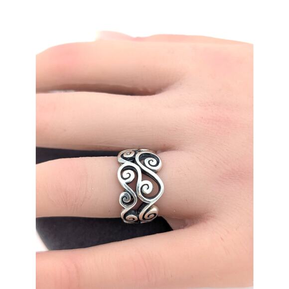 Vintage Brighton Sayan 925 Sterling Silver Spiral Swirl Design Ring Size 5.75 - Picture 1 of 9